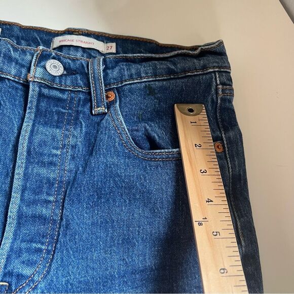 Levi’s Ribcage Straight Jeans Blue Denim Size 26 Classic - Picture 12 of 12